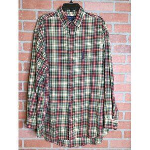 Abercrombie & Fitch Mens Flannel The Big Shirt Multicolor Plaid 100% Cotton Larg